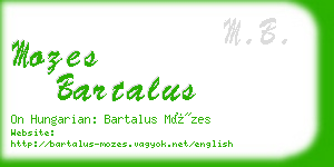 mozes bartalus business card